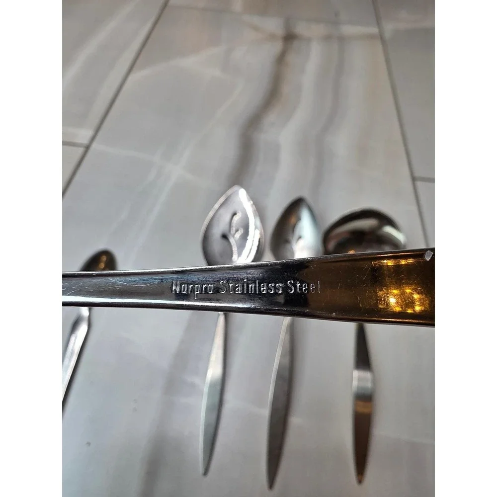 Vintage Norpro & SRI Cortina Japan Stainless Serving Set Ladle Slotted Spoons A3